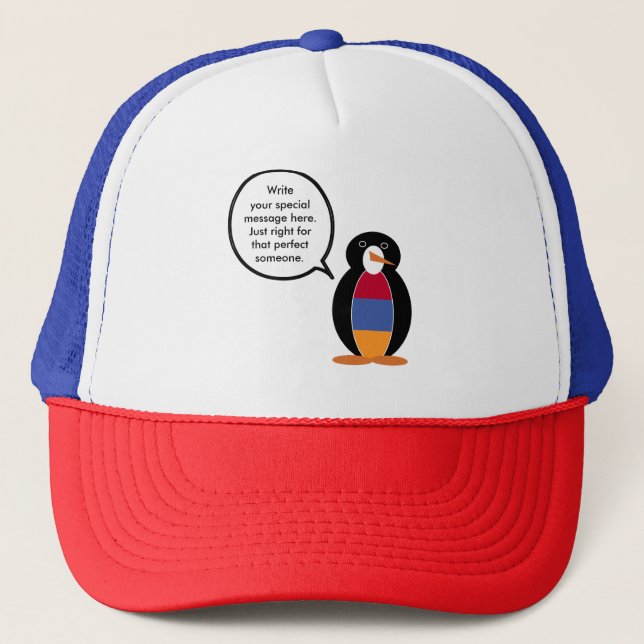 Armenia Talking Ms Penguin Personalised  Trucker Hat (Front)