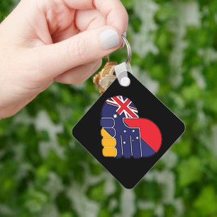 Armenia UK Flags Keychain