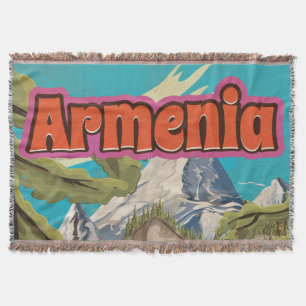 Armenia Vintage Travel Poster Throw Blanket