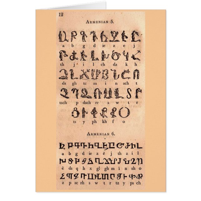 Armenian Alphabet (Front)
