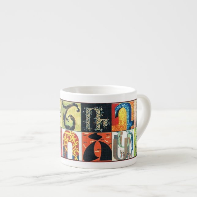 Armenian Alphabet Espresso Cup (Front Right)