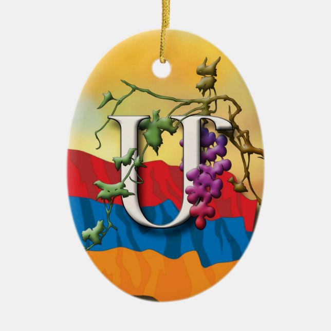 Armenian Alphabet Initials 'Men' Ornament (Front)