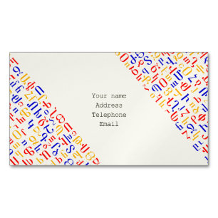 Armenian alphabet magnetic business card
