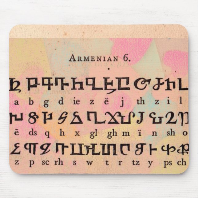 Armenian Alphabet Mouse Pad (Front)