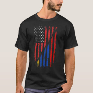 Armenian American Flag Retro Style Usa Armenia Fla T-Shirt