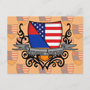 Armenian-American Shield Flag Postcard