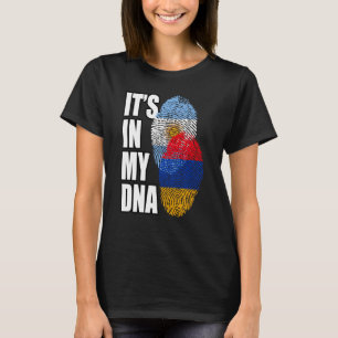 Armenian And Argentine Mix Dna Flag Heritage T-Shirt
