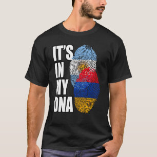 Armenian And Argentine Mix Dna Flag Heritage T-Shirt