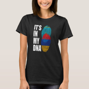 Armenian And Kazakhstani Mix DNA Heritage Flag T-Shirt