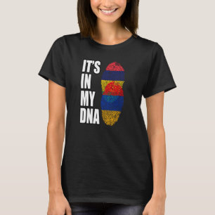 Armenian And Mauritian Mix DNA Heritage Flag T-Shirt