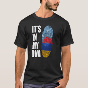 Armenian And Micronesian Mix DNA Heritage Flag T-Shirt