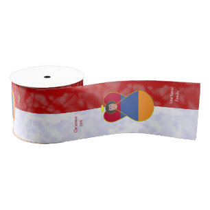 Armenian Angel Black Hair Dressed in Flag Grosgrain Ribbon
