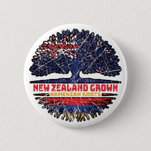 Armenian Armenia New Zealander New Zealand Tree 6 Cm Round Badge