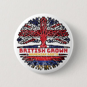 Armenian Armenia Uk United Kingdom British Tree 6 Cm Round Badge