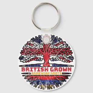 Armenian Armenia Uk United Kingdom British Tree Key Ring