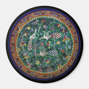 Armenian Ceramic Birds and Flowers Magnet