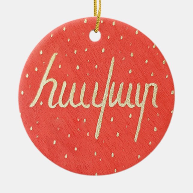 Armenian christmas ornaments Five hand painted  (Front)