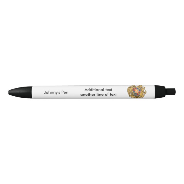 Armenian coat of arms black ink pen (Front)