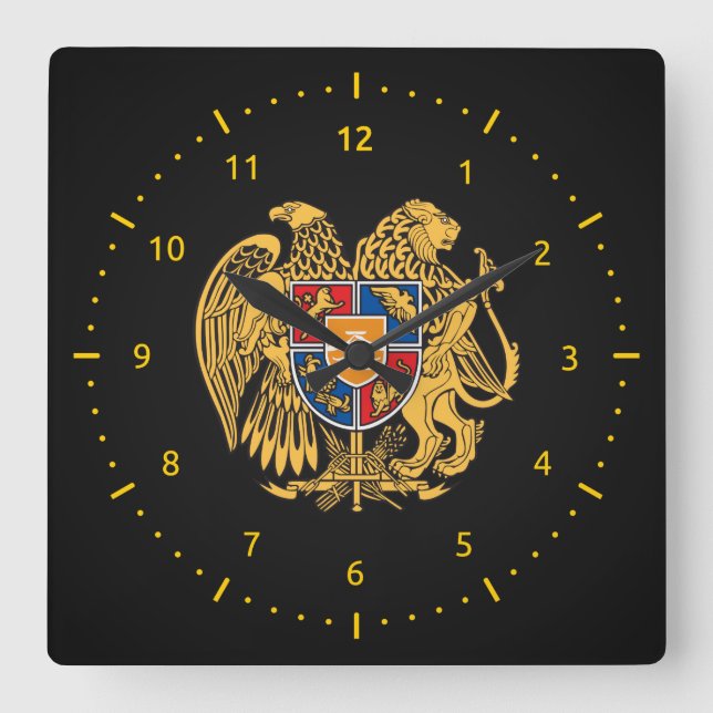 Armenian coat of arms Wall Clock (Front)