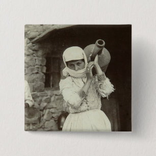 Armenian country girl, Yerevan 15 Cm Square Badge