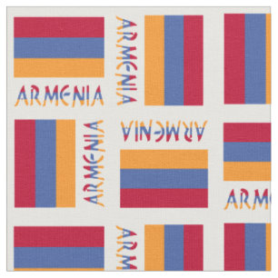 Armenian Flag and Armenia in Flag Colours Fabric
