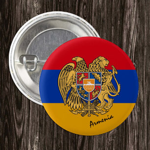 Armenian Flag button, patriotic Armenia 3 Cm Round Badge