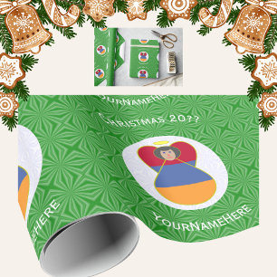 Armenian Flag Christmas Angel Personalised Wrapping Paper