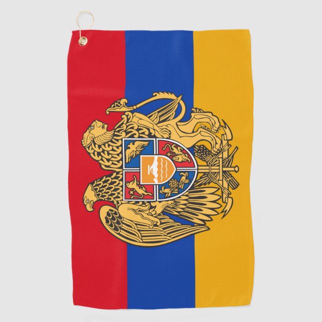 Armenian Flag, Emblem & Armenia golf /sports Golf Towel (Front)