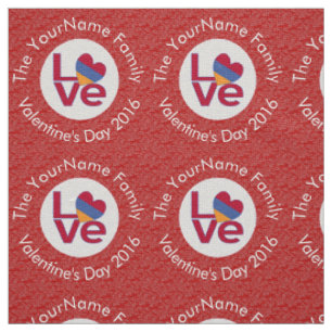 Armenian Flag Heart LOVE Red Personalised Text Fabric