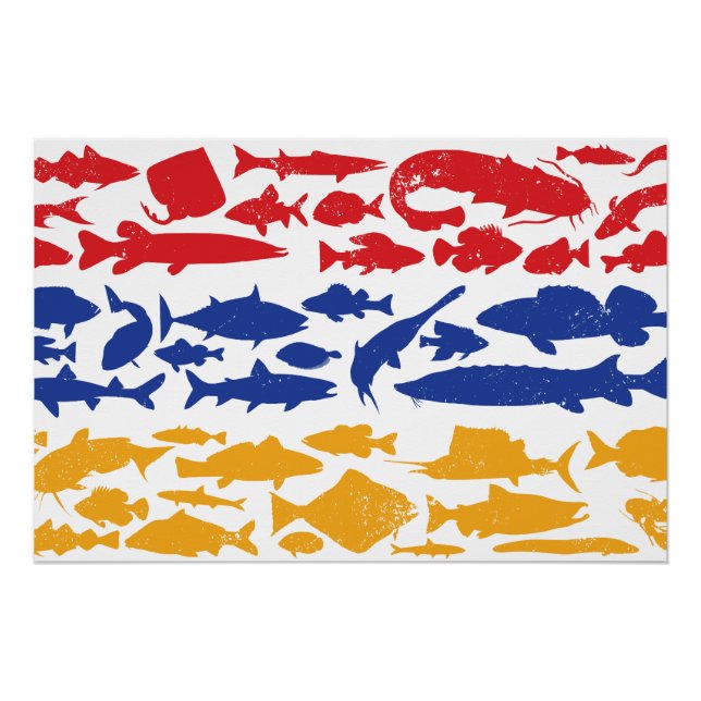 Armenian Flag Made of Fish – Fishing Design Poster (Front)
