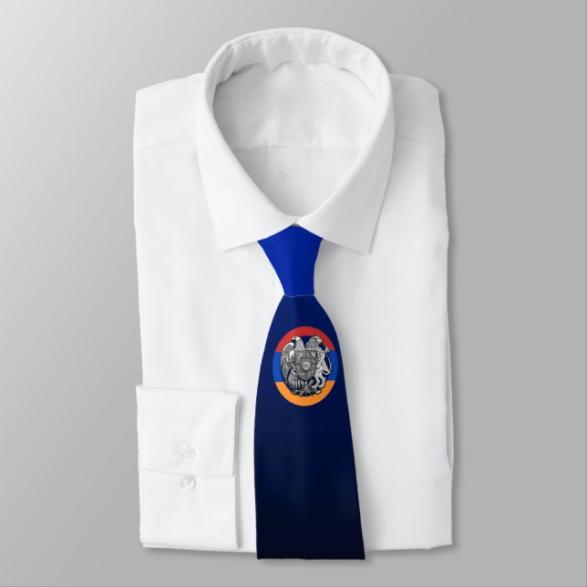 Armenian Flag Neck Tie (Tied)