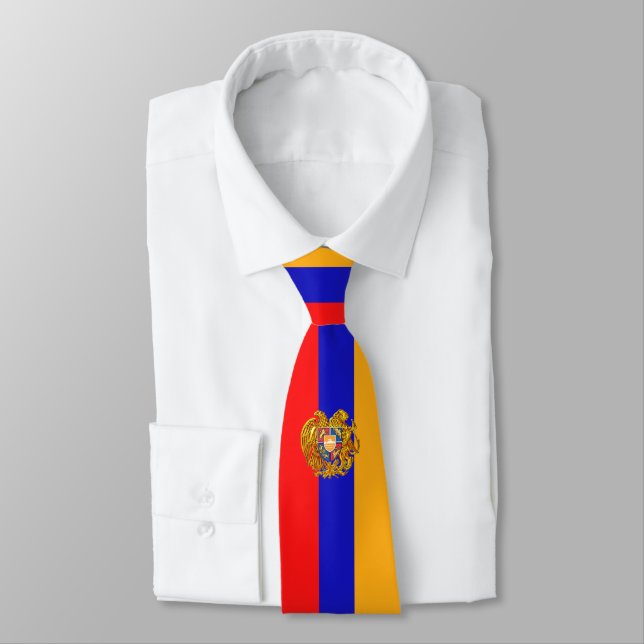 Armenian Flag Neck Tie (Tied)