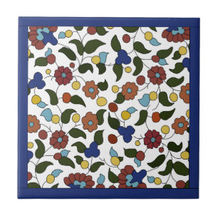 Armenian Floral Pattern  - Blue & White Tile