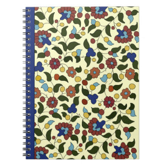 Armenian Floral Print - Navy Blue & Cream Notebook