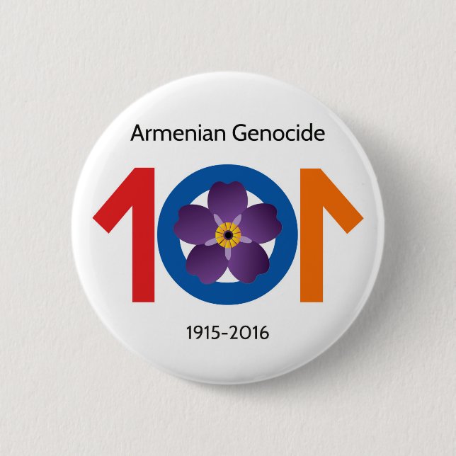 Armenian Genocide 101 Years Commemorative Button (Front)