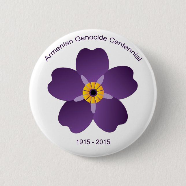 Armenian Genocide Centennial Emblem 6 Cm Round Badge (Front)