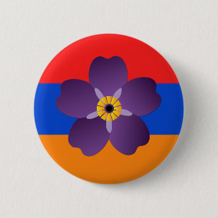 Armenian Genocide Centennial Emblem & Flag 6 Cm Round Badge
