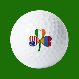 Armenian Irish American Flags Shamrock Golf Balls