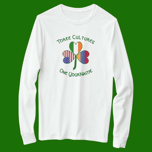 Armenian Irish American Flags Shamrock Personalise T-Shirt (Creator Uploaded)