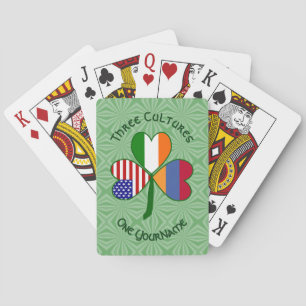 Armenian Irish American Shamrock Flag Personalised Playing Cards