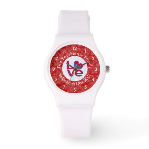 Armenian Red Letters LOVE White on Red Watch
