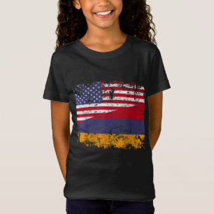 ARMENIAN ROOTS Half American Flag USA ARMENIA FLAG T-Shirt