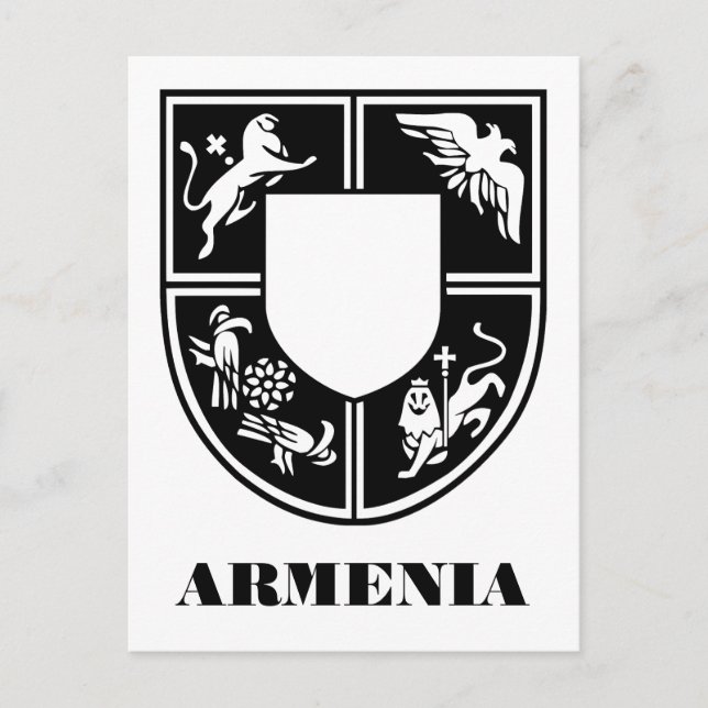 Armenian State Emblem Contemporary Art Announcement Postcard (Front)