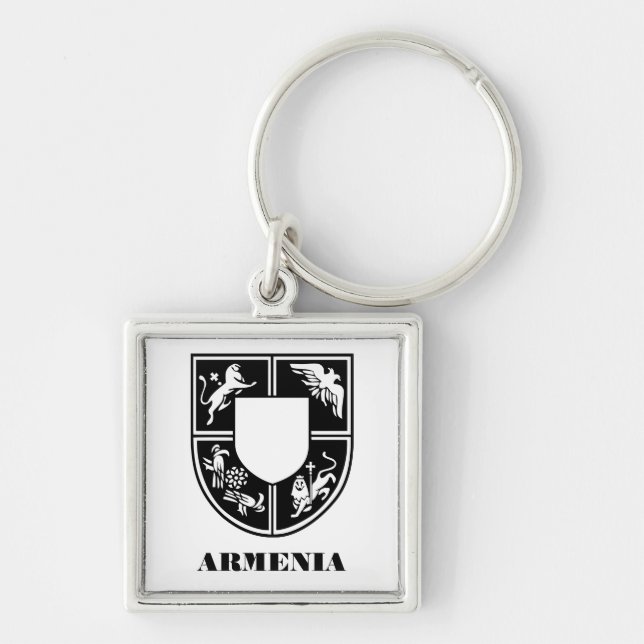 Armenian State Emblem Contemporary Art Key Ring (Front)