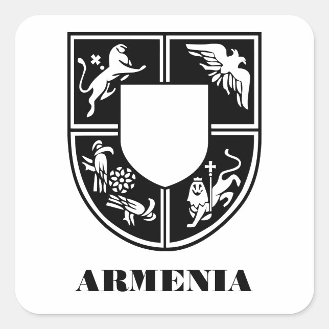 Armenian State Emblem Contemporary Art Square Sticker (Front)