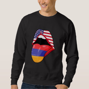 Armenian USA Pride Lips Flag Pride Armenia America Sweatshirt