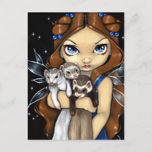 "Armful of Ferrets" Postcard