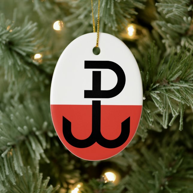 Armia Krajowa Flag Ceramic Tree Decoration (Tree)