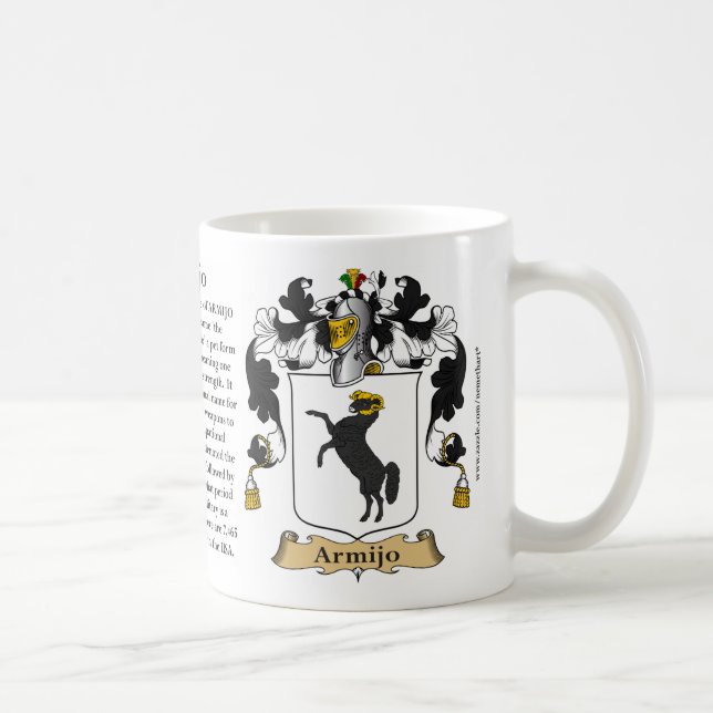 Armijo, the Origin, the Meaning and the Crest Coffee Mug (Right)