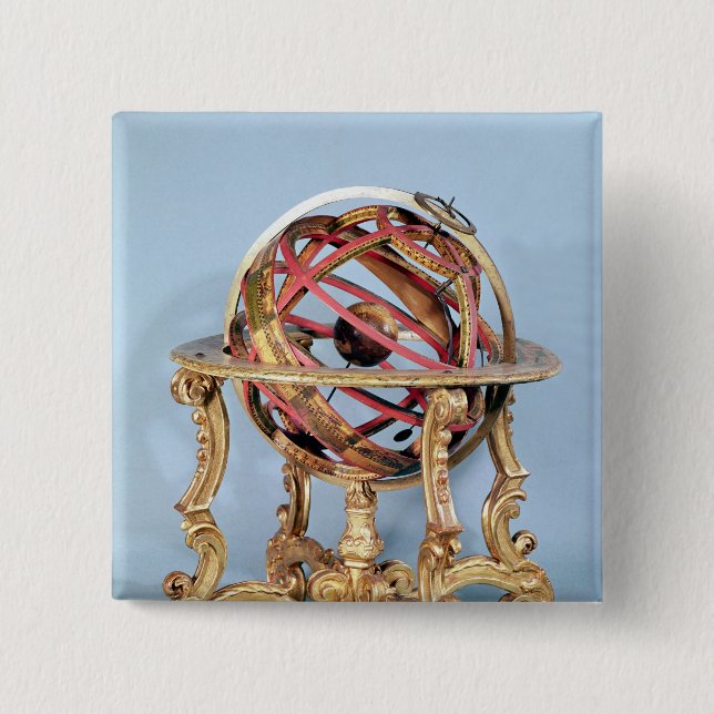 Armillary sphere 15 cm square badge (Front)